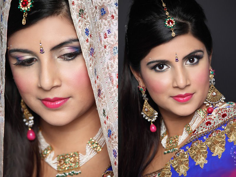 Indian and Southeast Asian Bridal Makeup, Hair and Dupatta Setting